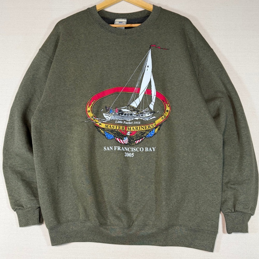 Vintage Master Mariners 2005 Lee Heavyweight Sweatshirt Mens Large Olive Green